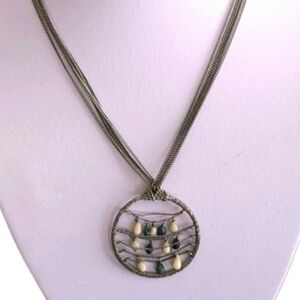 Reaction Kenneth Cole Shimmering Silver Strands and Beads Necklace